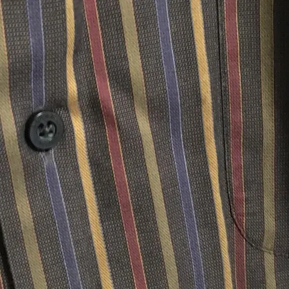 ROBERT TALBOTT MEN'S DRESS SHIRT, STRIPED, SZ L, EUC - Picture 2 of 6